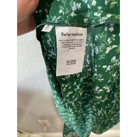 Reformation Lisola Maxi Dress Green Size S Boho Cottagecore Glam - Picture 5 of 6